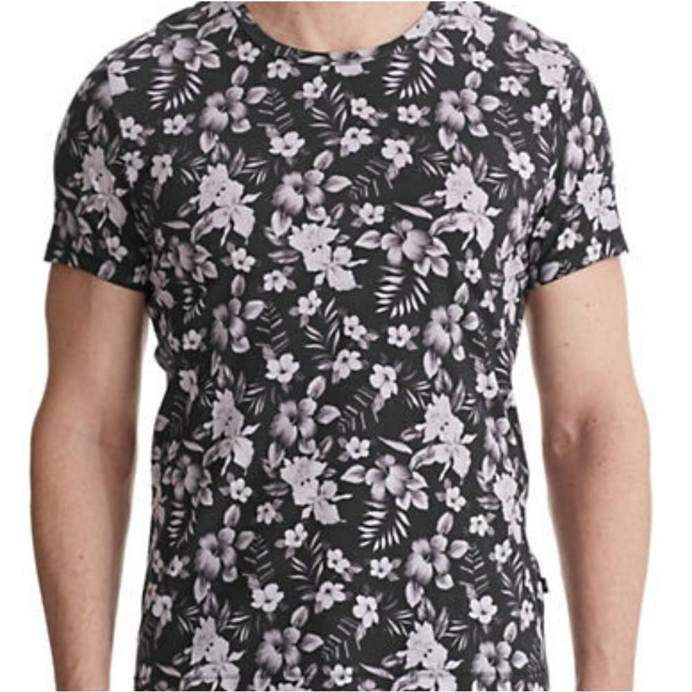 J. Lindeberg Floral Print T-Shirt-BLACK-Medium